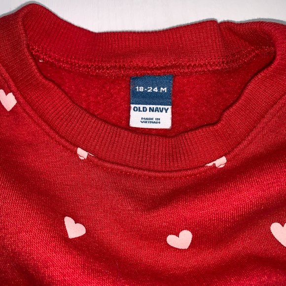Old Navy Red Heart Jogger Set 18-24 Months - Picture 3 of 5